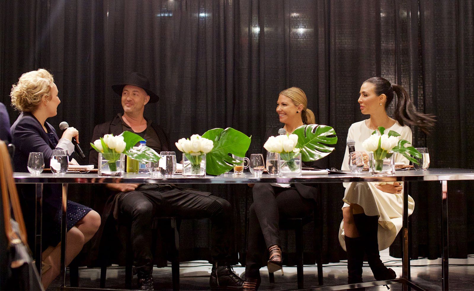 Panel discussion about the new campaign in the concept store space