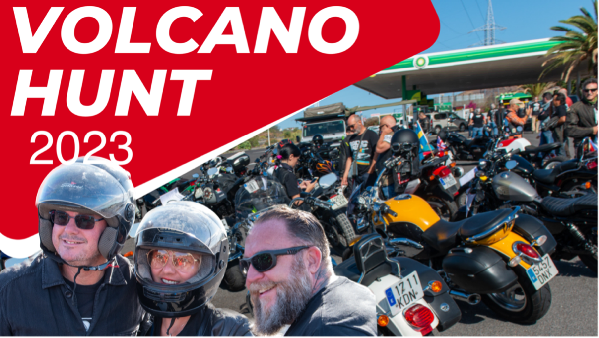 Motorcycle riders at a gas station; 