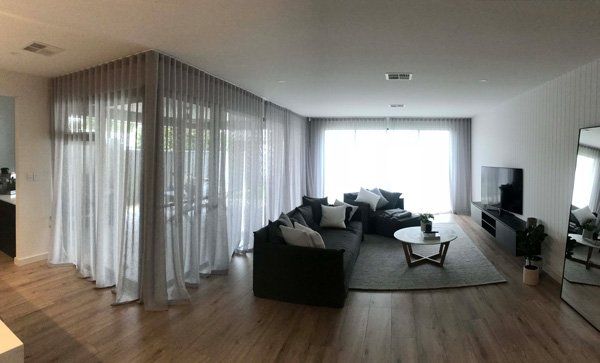 sheer curtains opened in living room adelaide south australia