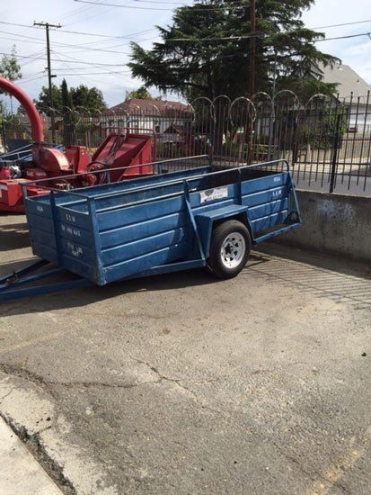 Blue Trailer with white wheel — Sacramento, CA  — Action Rentals