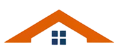 Orange roof with a dark blue window.