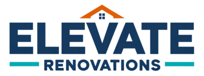 Logo for "Elevate Renovations" with a house icon over the word "ELEVATE". Below it is "RENOVATIONS".