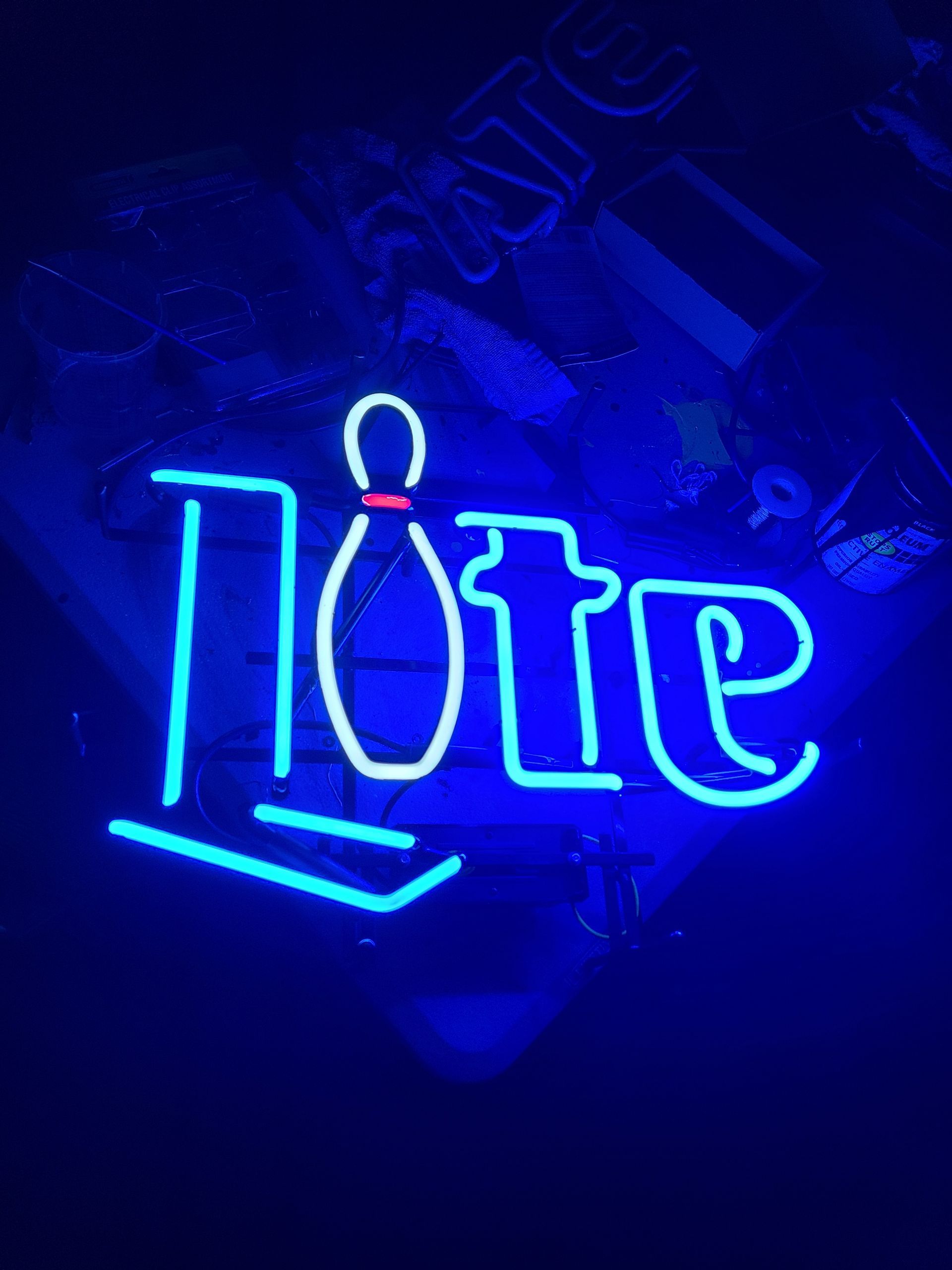 Neon sign displaying 
