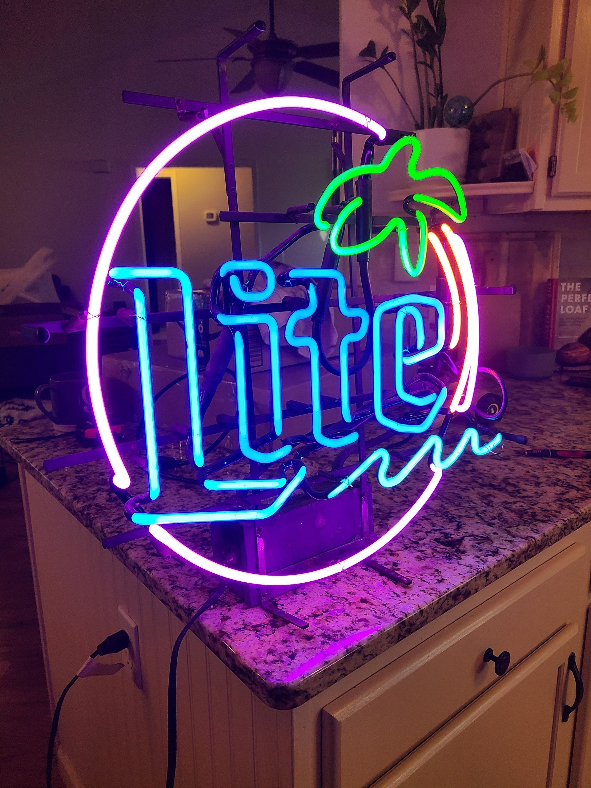 Neon Miller Lite sign, blue 