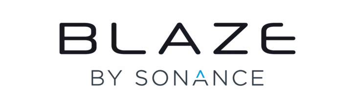 Blaze logo by Sonance in a modern font.