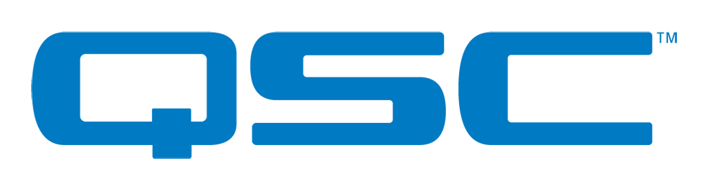 Blue QSC logo with the trademark symbol.