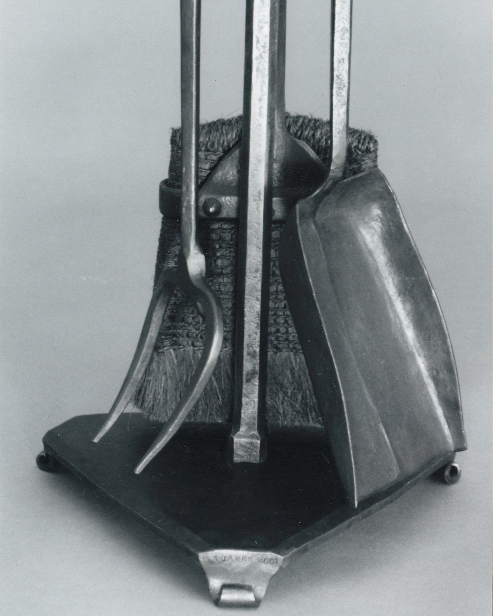 forged pine cone fire tools