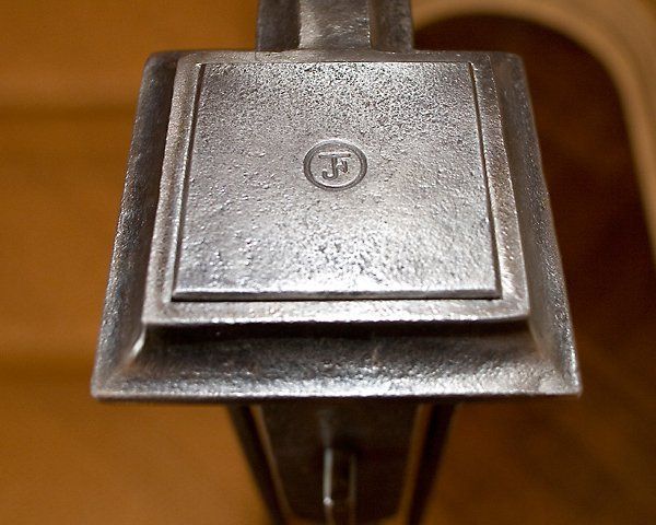 custom iron stairwell banister newel cap