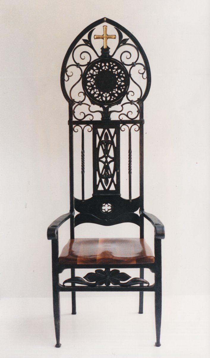 designer hand forged iron kings chair