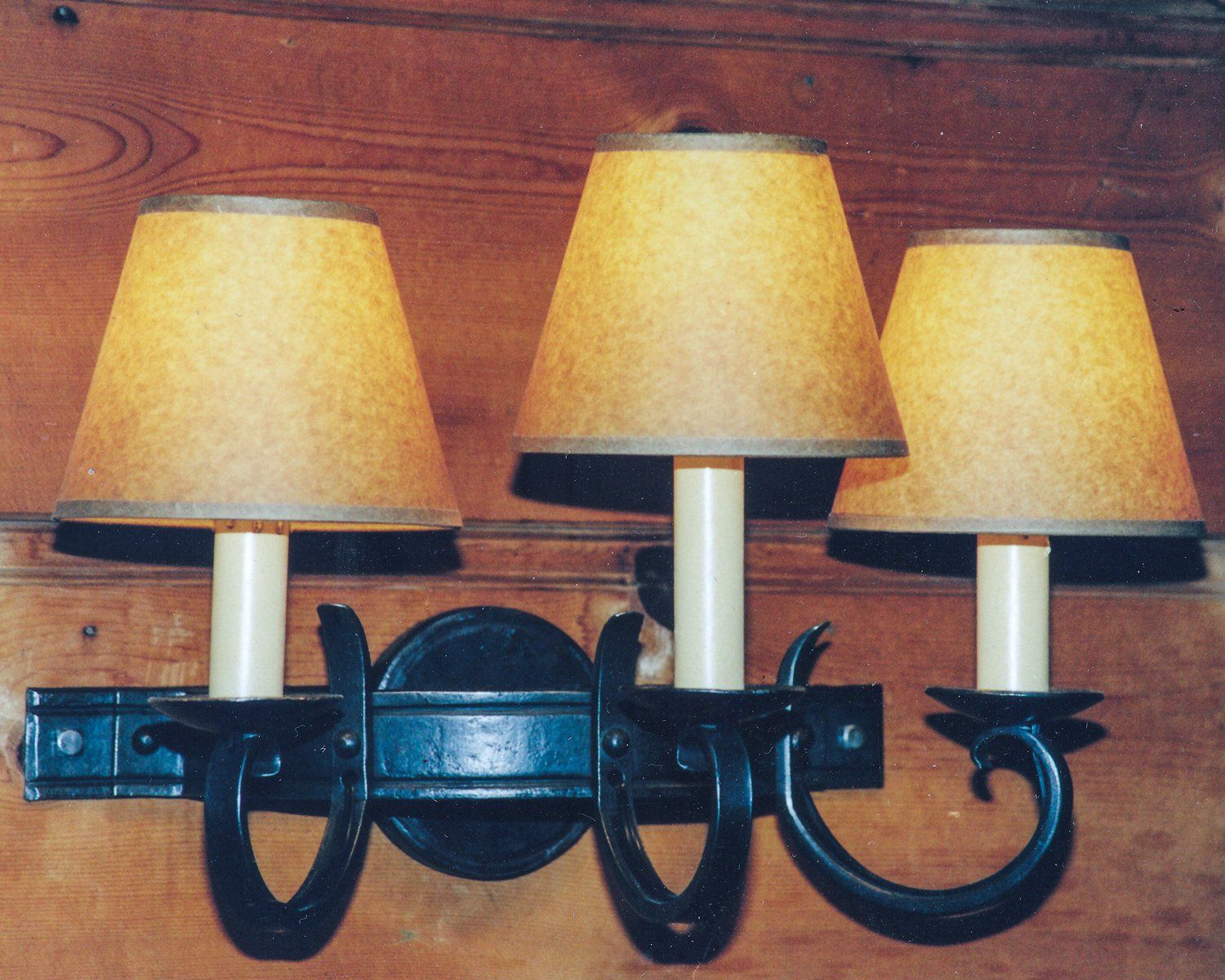 custom iron lodge lighting log house