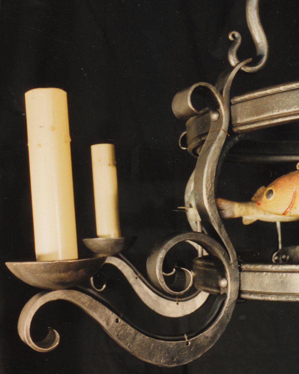 forged ironwork light detail