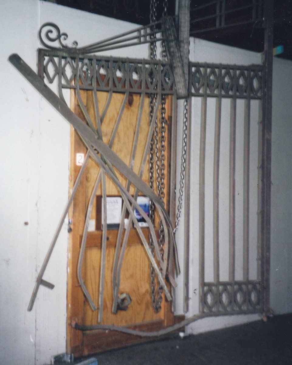 historic driveway gate restoration before