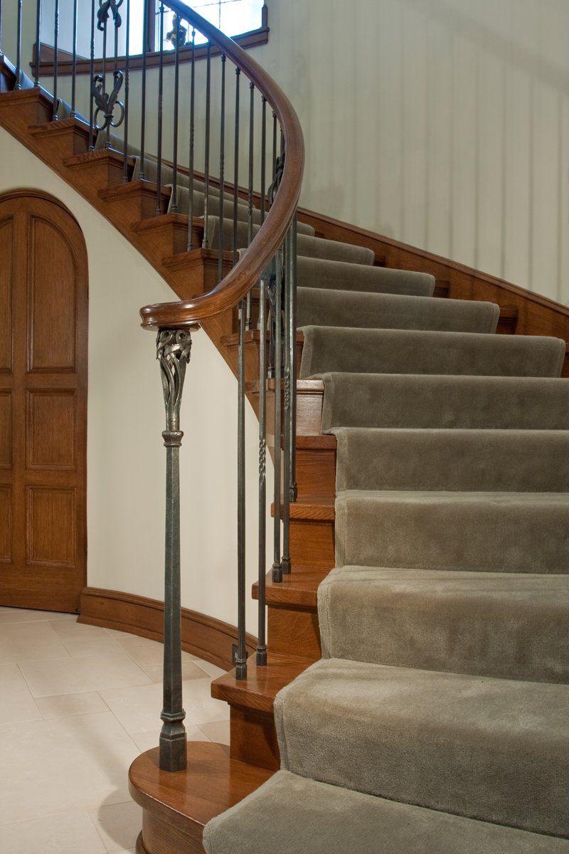 custom iron & wood stairwell banister