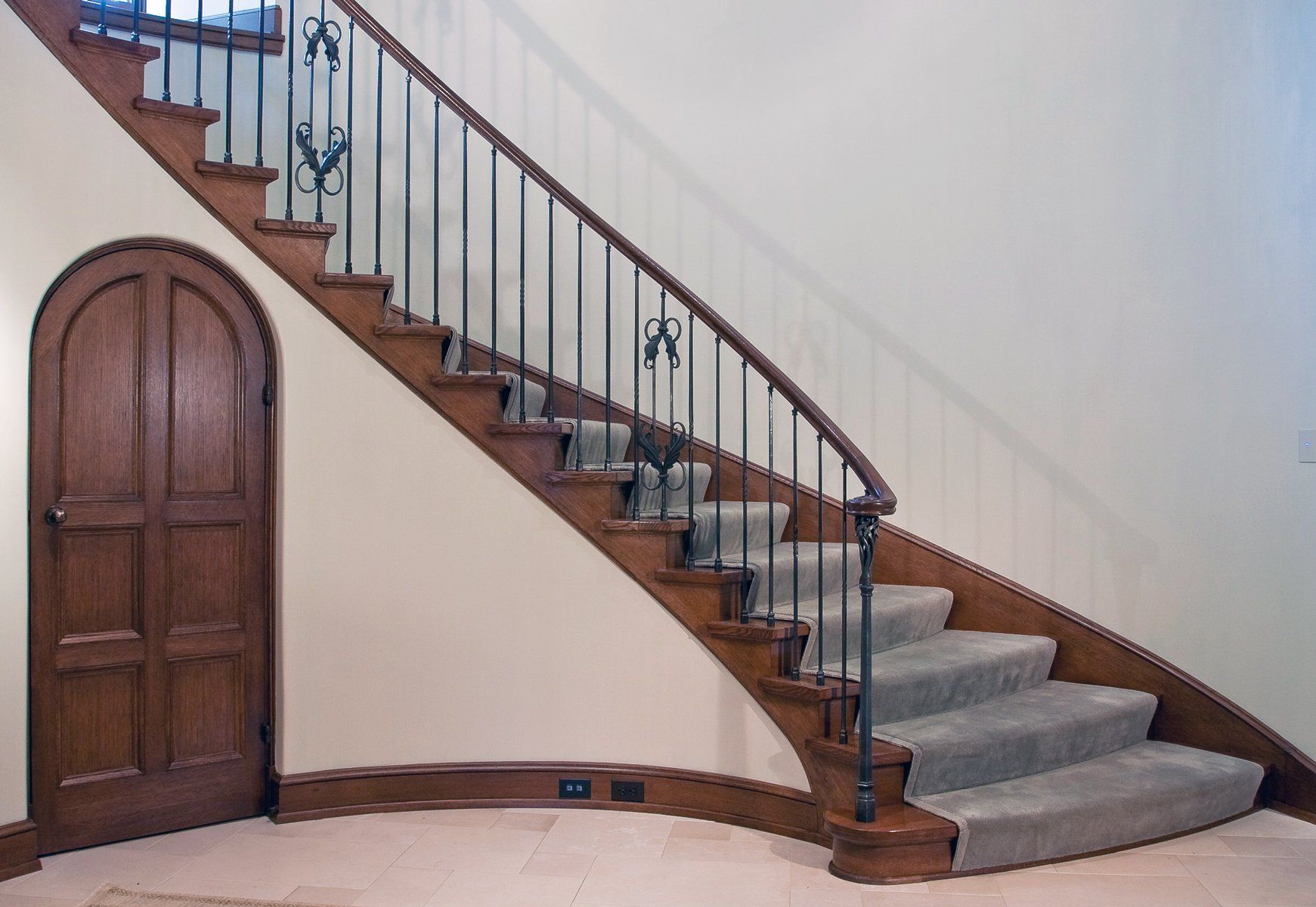 forged iron stairwell banister