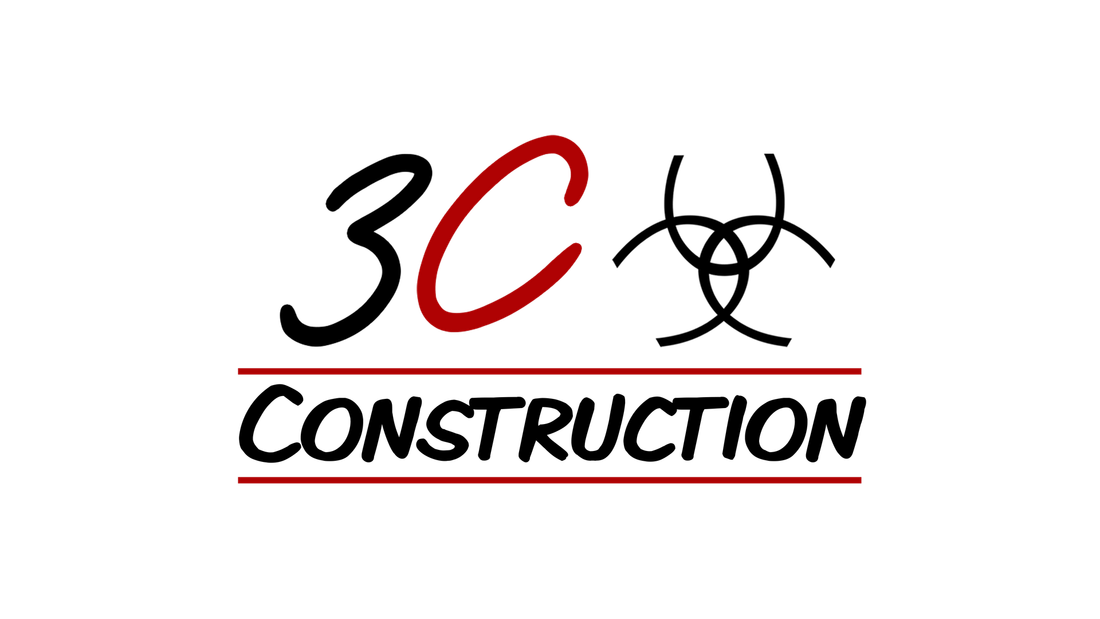 A logo for a construction company with a red and black logo.