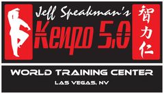 a logo for jeff speakman 's kenpo 5.0 las vegas nv usa