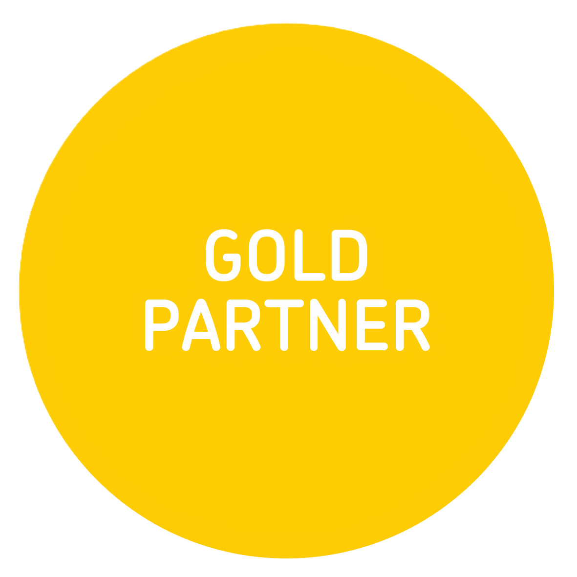 Xero Gold partner logo - yellow circle with the words gold partner on it.