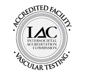The logo for the international accreditation commission for vascular testing.
