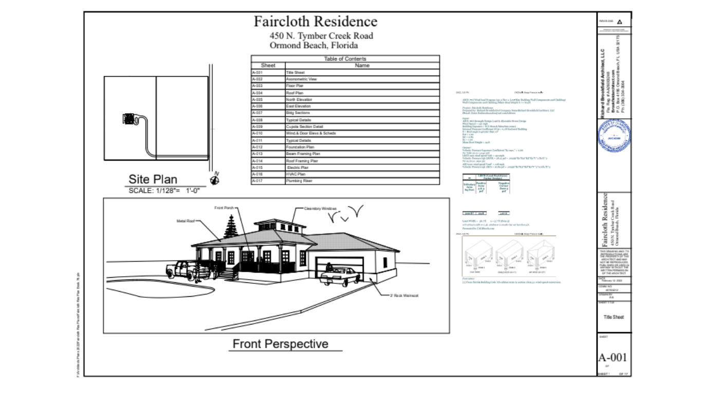 Perspective drawing of a two-story modern house with a curved facade, palm trees, and a fence.