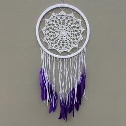 Dream Catcher white and violet — New Age Giftware in South Mackay, QLD
