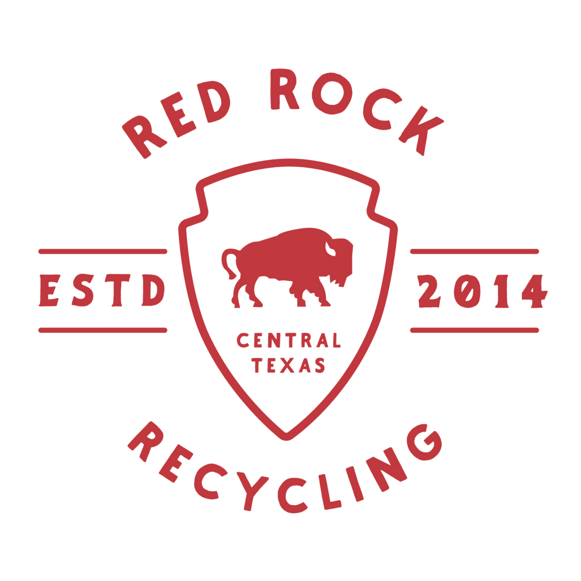 A red texas map with a white star in the middle