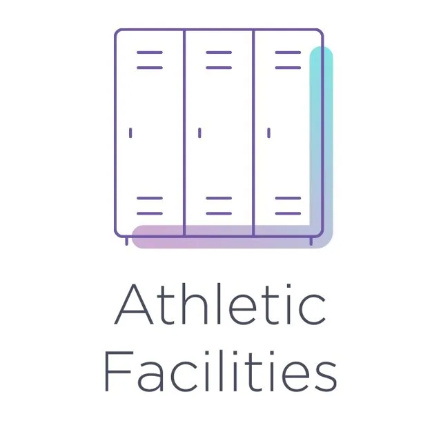 A logo for athletic facilities with a picture of a locker.