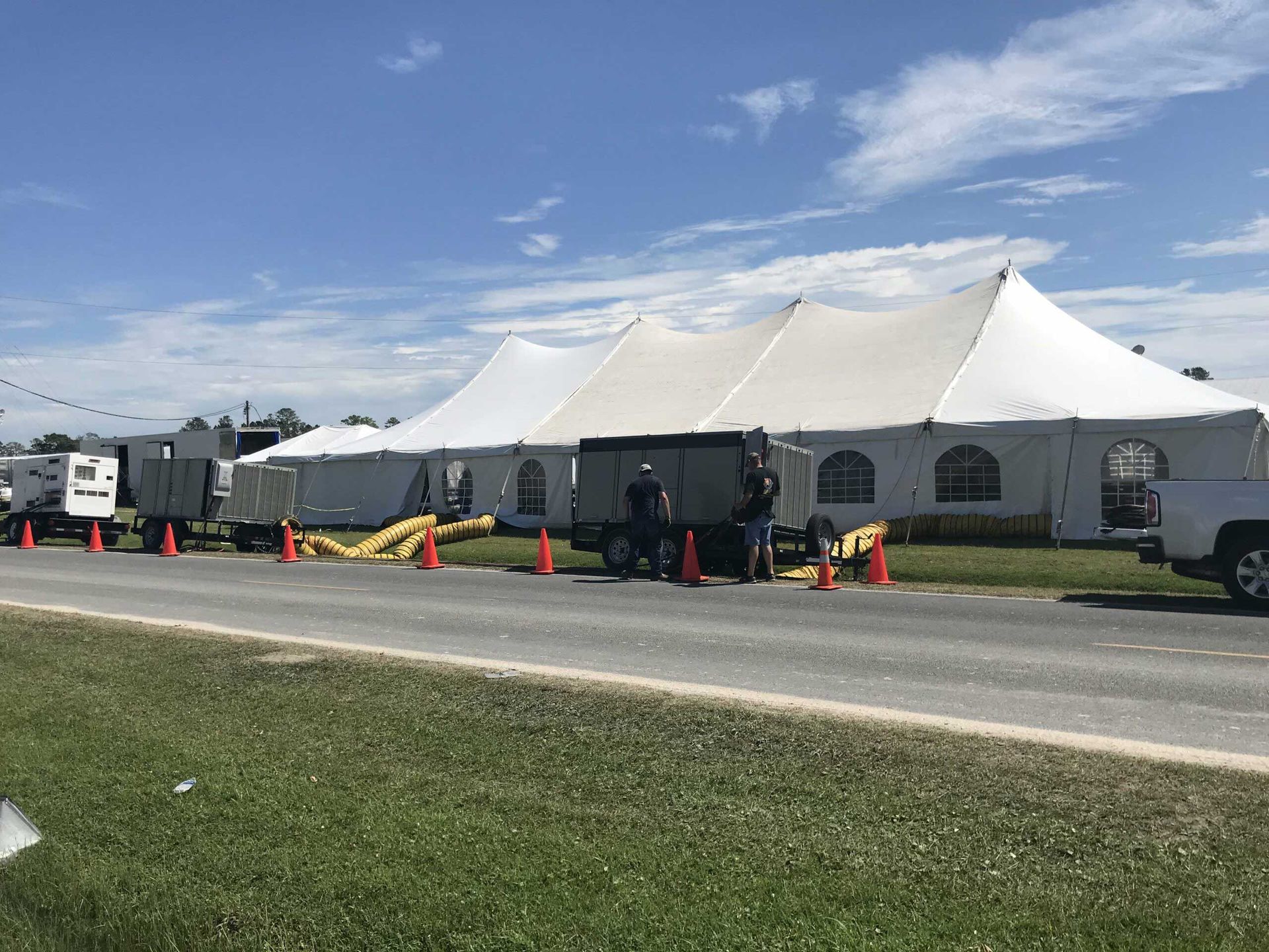 Hurricane relief tents