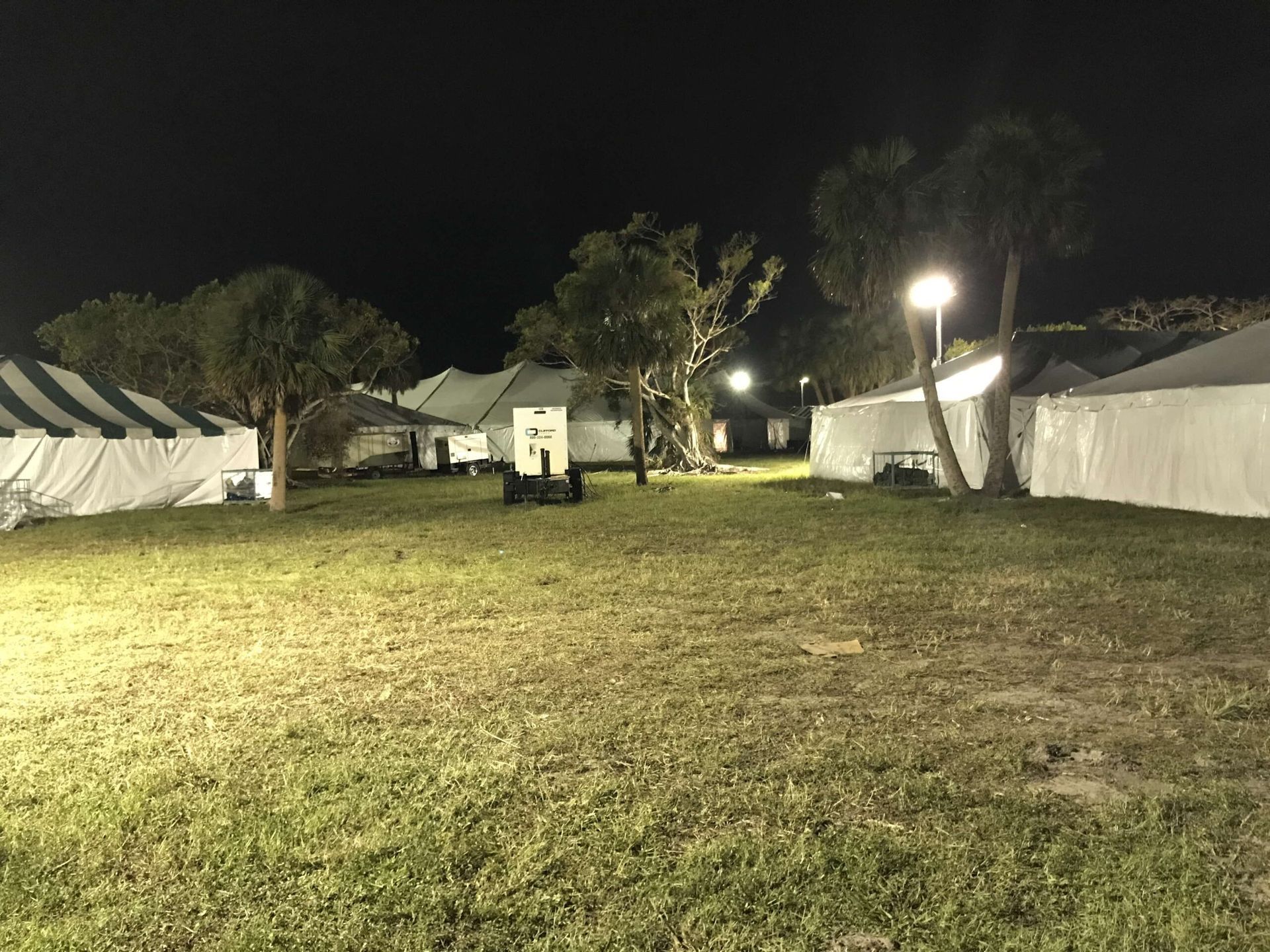 Essential worker. tents.