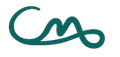 Logo astratto in corsivo color verde acqua su sfondo bianco
