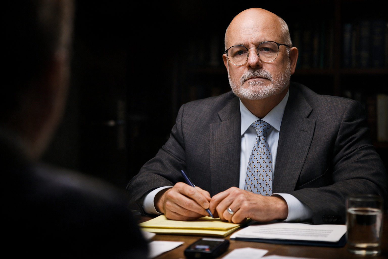 Injury Attorney Kelly Bennett in a deposition