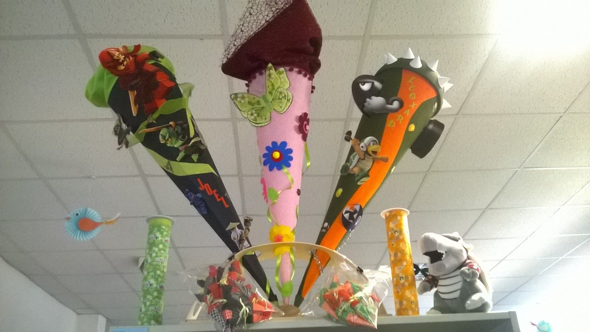 Ein Bündel Zapfen hängt von der Decke