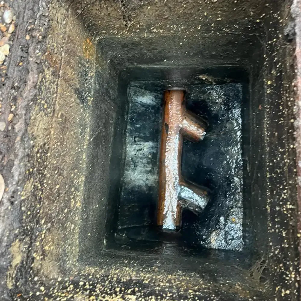 cleared blockage in external drain