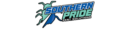 A logo for southern pride pest solutions with a person on a horse