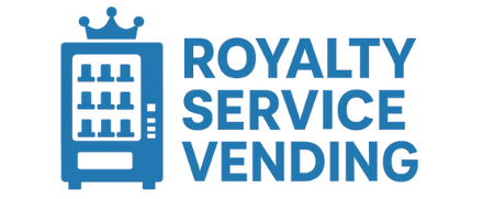 Blue vending machine icon with a crown above it and the text 