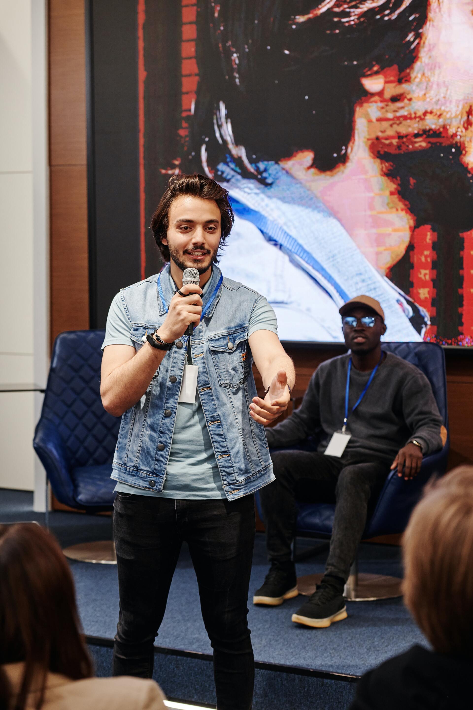 Man holding a microphone