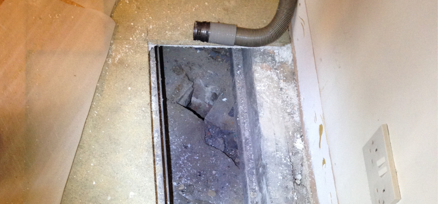 open drain discovered under floor allowing rats from sewer into house
