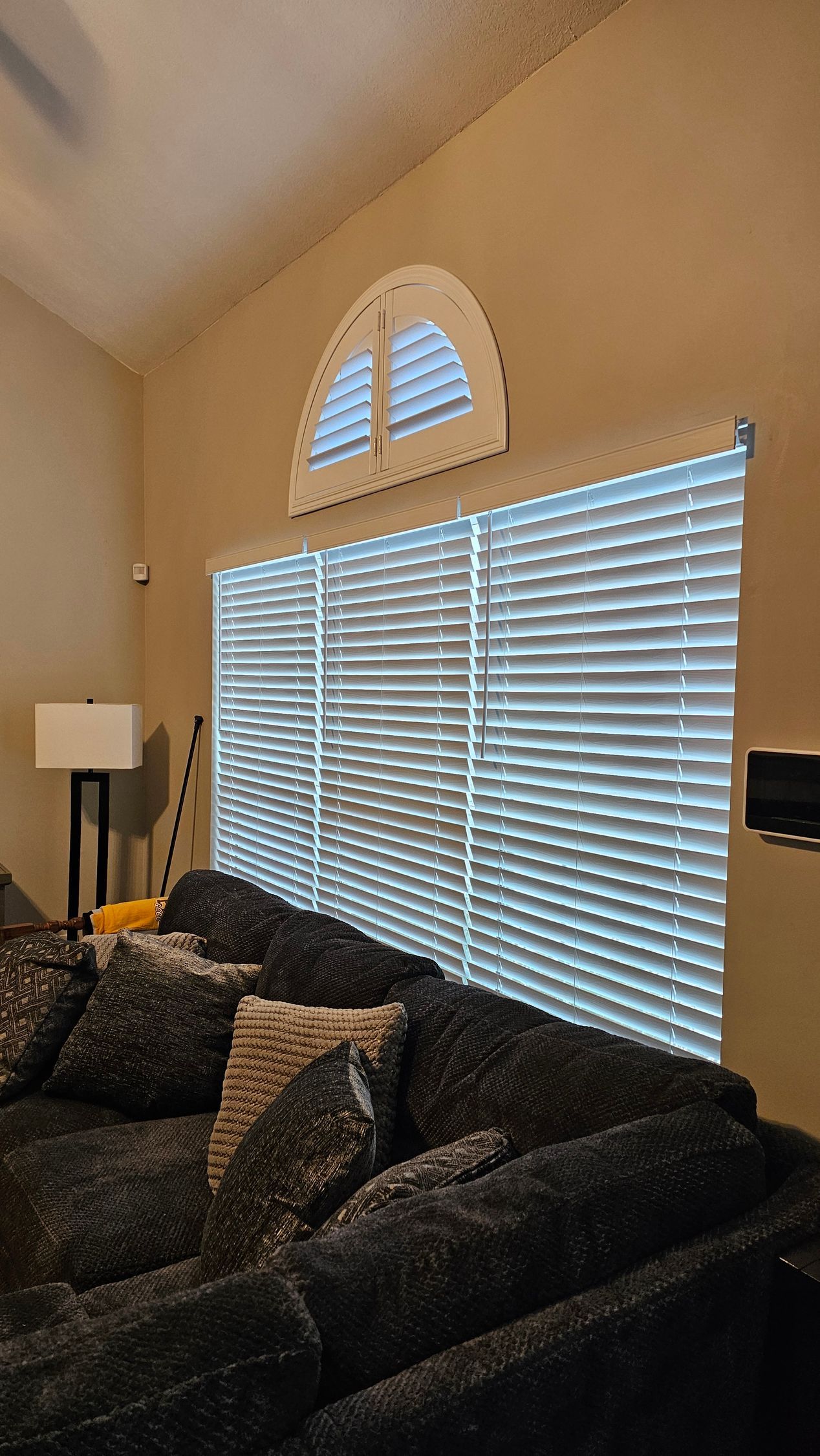 Solar Shield Plantation Shutter arched window
