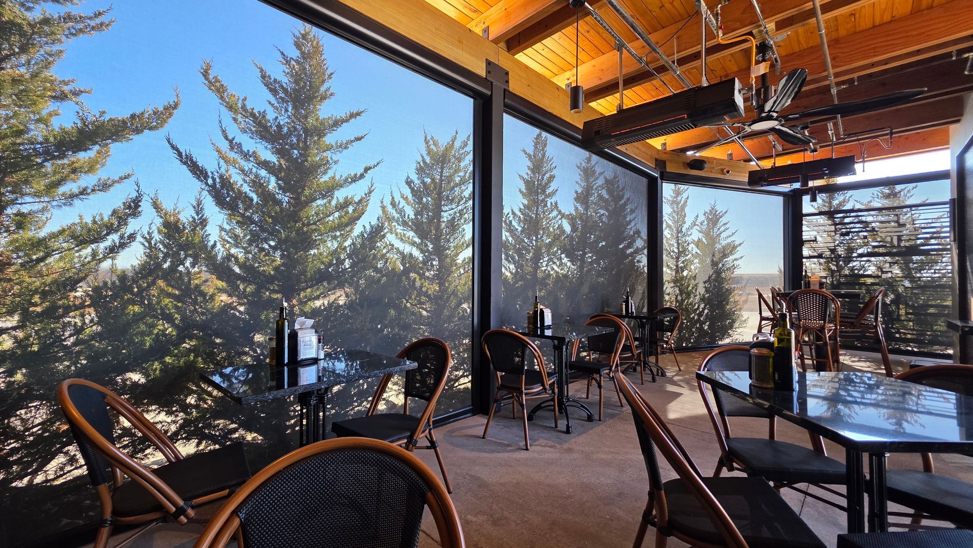 Meddys Liberty MO with Solar Shield Patio Shades Installed on outdoor patio area
