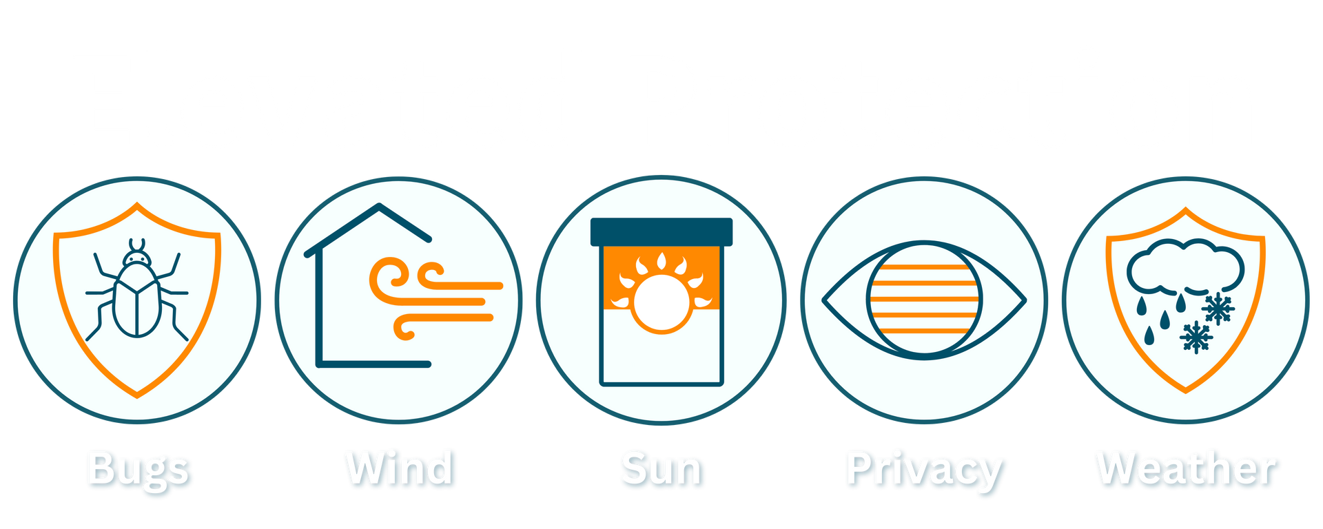 A bug , a sun , and an eye are shown on a white background.