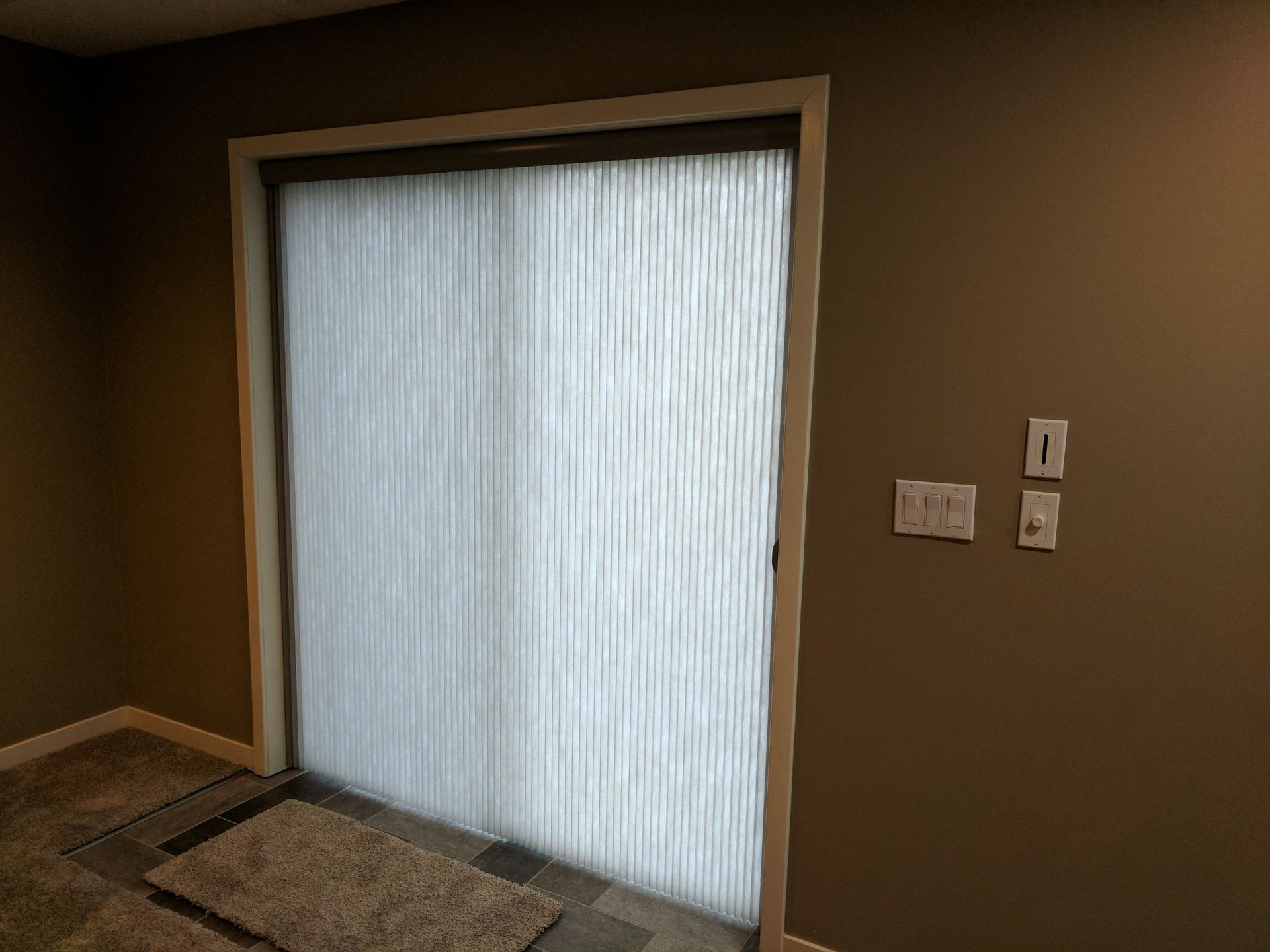 Solar Shield Honeycomb Shades installed on patio door