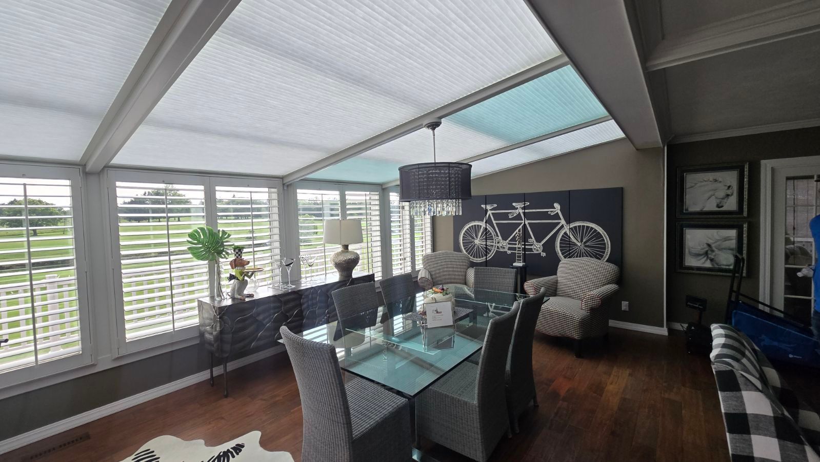 Solar Shield Honeycomb Shades skylight shade. Hunter Douglas Skytrack Shade