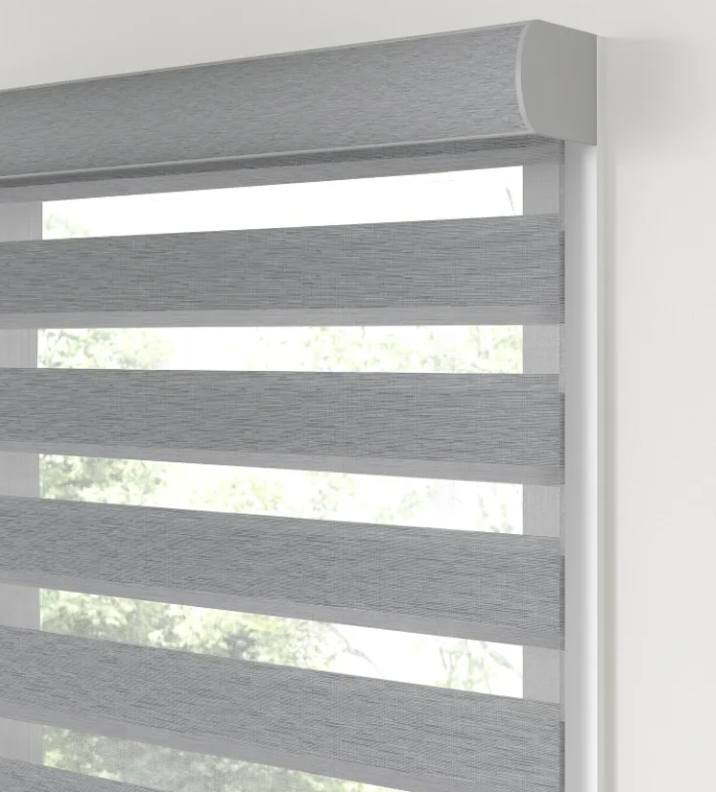 Solar Shield Banded Shade with Fabric Insert in Cassette