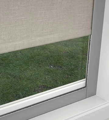 Solar Shield Roller Shade with side channels to block light