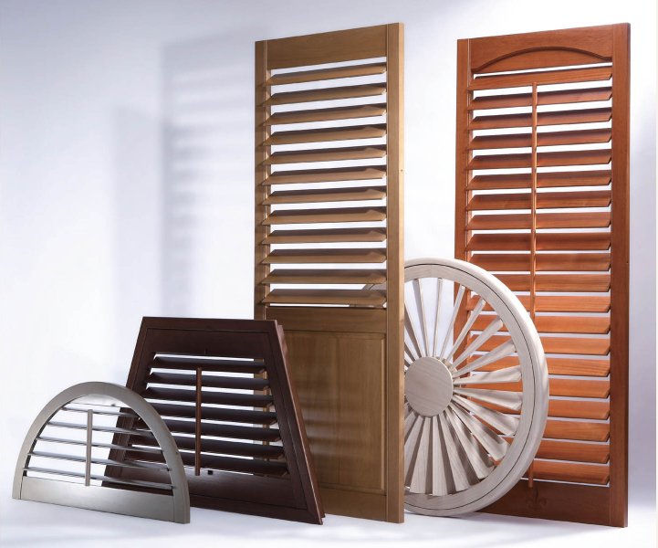 Solar Shield Plantation Shutter specialty shapes. Arches, angles, circles, trapezoids, curves, ovals