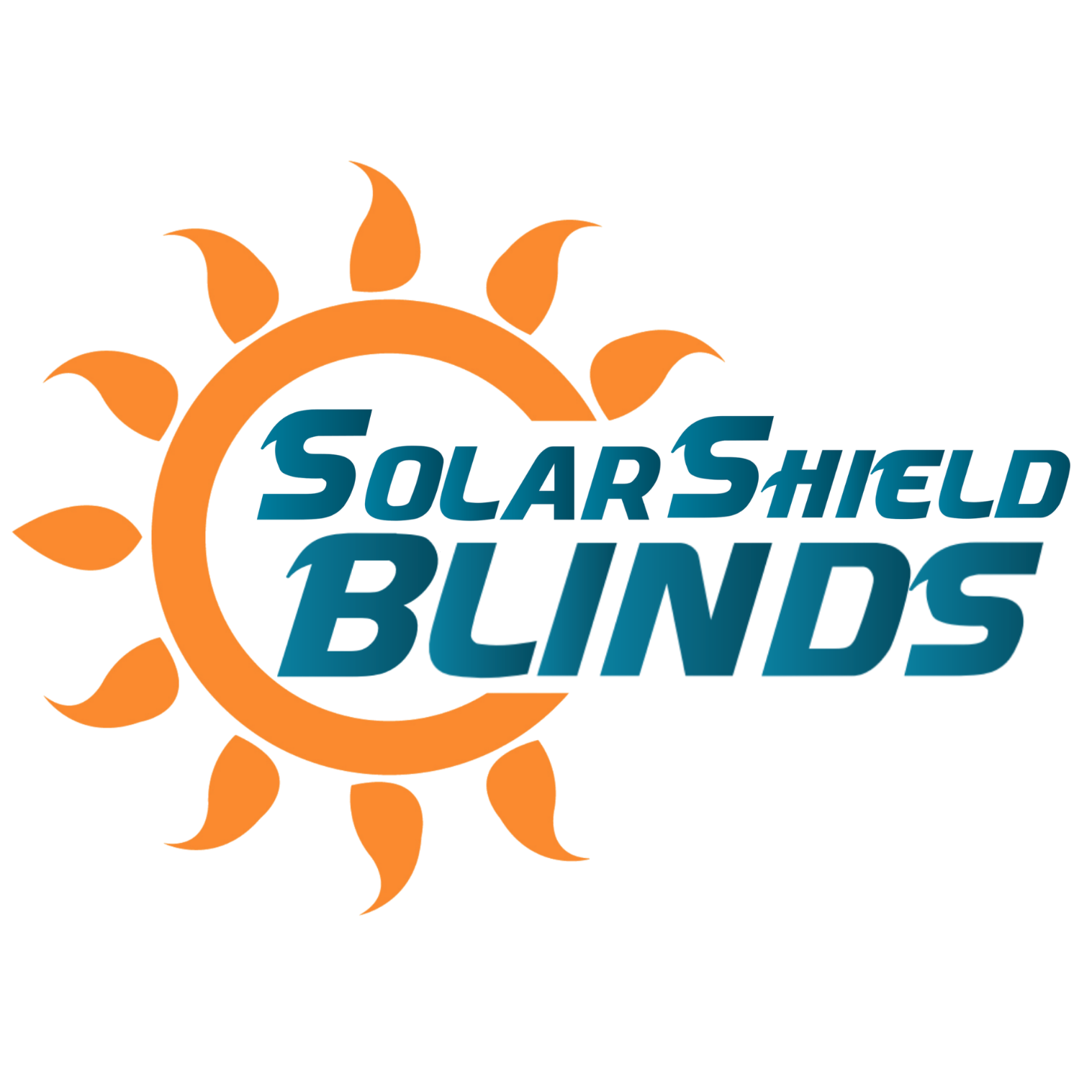 A logo for solar shield blinds shades and solutions