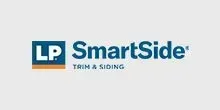 The logo for lp smartside trim and siding is on a white background.