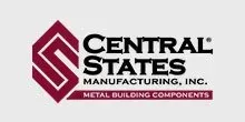 The logo for central states manufacturing , inc. metal building components.