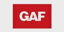 A red square with the word gaf on it.