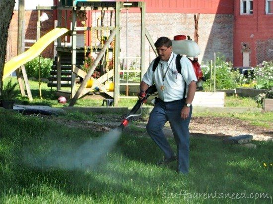 Man With Mosquito Spray — Hadley, MA — Family Window Cleaning & Property Maintenance