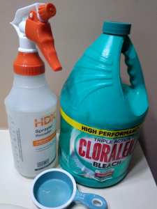 Disinfectant Liquid And Spray Bottle — Hadley, MA — Family Window Cleaning & Property Maintenance